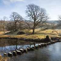 Buy canvas prints of Stepping Stones on the River Rothay by Stephen Read