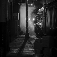 Buy canvas prints of  The Night Train Awaits by Jason Kerner