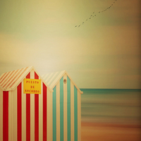 Buy canvas prints of  The little beach huts  by Heaven's Gift xxx68