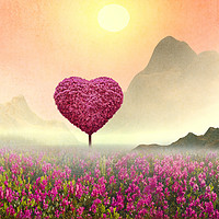 Buy canvas prints of the Little pink heart tree  by Heaven's Gift xxx68