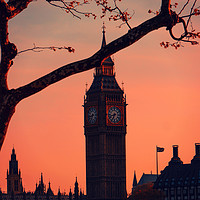 Buy canvas prints of sunset over Big Ben and houses of parliment London by Heaven's Gift xxx68