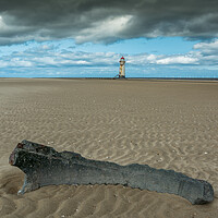 Buy canvas prints of Washed up at Talacre lighthouse by Jonathon barnett