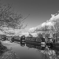 Buy canvas prints of Shropshire Union Canal Chester black and white by Jonathon barnett