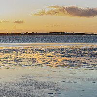 Buy canvas prints of Sun setting on Hilbre Island Wirral by Jonathon barnett