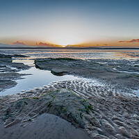 Buy canvas prints of Hoylake beach sunset by Jonathon barnett