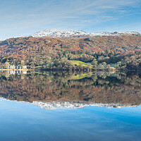 Buy canvas prints of Reflections on Grasmere Lake District by Jonathon barnett