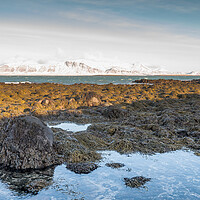 Buy canvas prints of Snowcapped mountains Reykjavik by Jonathon barnett