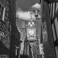 Buy canvas prints of Eastgate Clock Chester black and white by Jonathon barnett