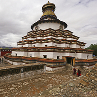 Buy canvas prints of The Kumbum Stupa by Sharon Cain