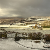 Buy canvas prints of  Sunshine and snow in Marsden by Sharon Cain