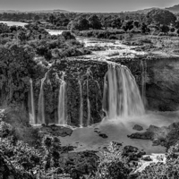 Buy canvas prints of  Nile Falls wide version by Sharon Cain