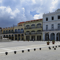Buy canvas prints of  Plaza Vieja, (Old Square), Havana, Cuba by Louise Lord