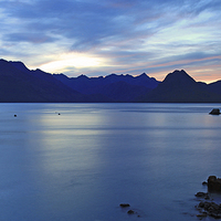 Buy canvas prints of  Sunset over the Cuillin Mountains by Charles Watson