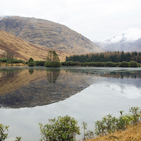 Buy canvas prints of  Glen Etive Mountains by Charles Watson