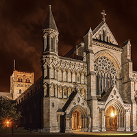 Buy canvas prints of St Albans Cathdral, 10pm by Richard Wilson