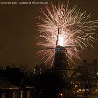 Buy canvas prints of Amsterdam fireworks by Richard Wareham