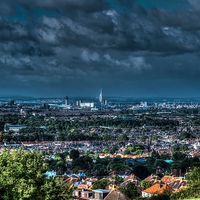 Buy canvas prints of  Looking down on Portsmouth  by peter wyatt
