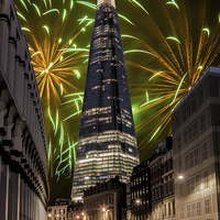 Buy canvas prints of  fireworks and the shard by peter wyatt