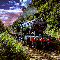 Buy canvas prints of Steam train in the valley by peter wyatt