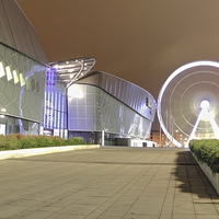 Buy canvas prints of  Liverpool Wheel and Echo Arena by Adrian McCabe