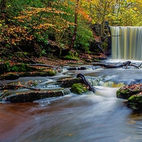 Buy canvas prints of Waterfall at Nant Mill. by Adrian McCabe