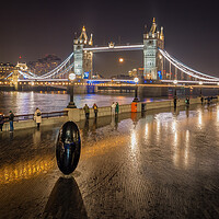 Buy canvas prints of Tower Bridge at night by David Hall
