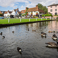 Buy canvas prints of Finchingfield pond by David Hall