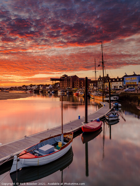 Majestic Sunrise over Wells Harbour Picture Board by Rick Bowden