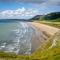 Buy canvas prints of Rhossili Bay by Rick Bowden