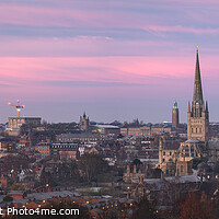 Buy canvas prints of Pink Sky over Norwich by Rick Bowden
