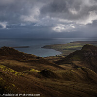 Buy canvas prints of Staffin Bay from the Quiraing by Rick Bowden