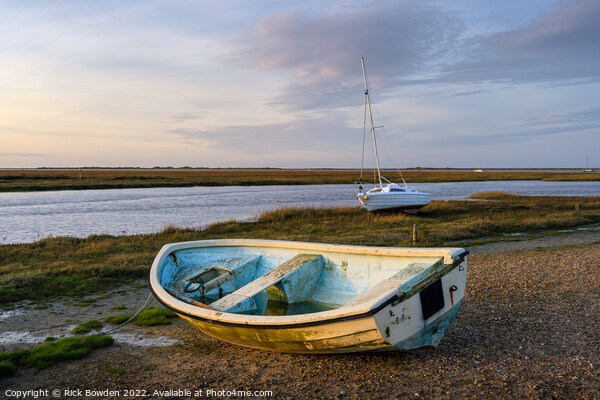 Blakeney Boats at Sunset Picture Board by Rick Bowden