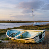 Buy canvas prints of Blakeney Boats at Sunset by Rick Bowden