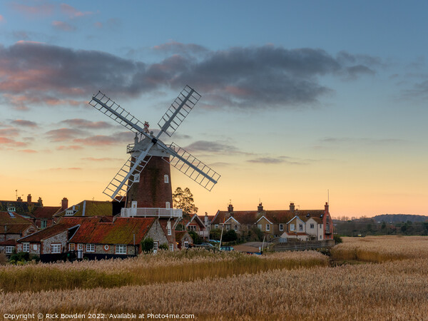 Cley Mill Sunrise Picture Board by Rick Bowden
