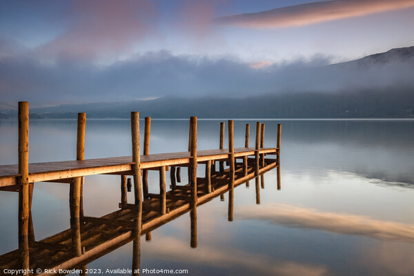 Serene Sunrise Over Derwent Water Picture Board by Rick Bowden