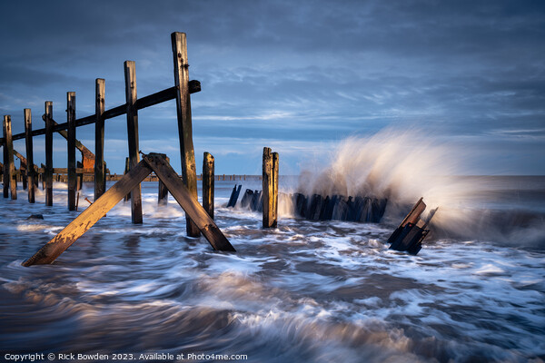 Ruin of the Happisburgh Sea Defences Picture Board by Rick Bowden