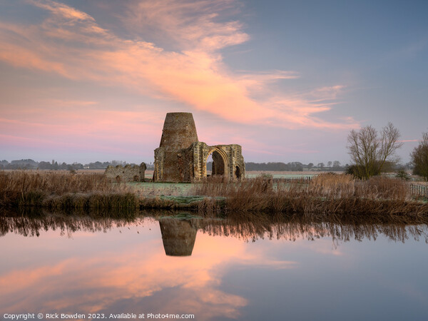 Reflections of St Benet's Abbey Picture Board by Rick Bowden