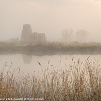Buy canvas prints of Misty Serenity at St Benets Abbey by Rick Bowden