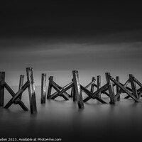 Buy canvas prints of The Haunting Remains of Wellington Pier by Rick Bowden