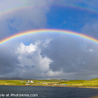 Buy canvas prints of A Heavenly Rainbow Over the Scottish Highlands by Rick Bowden