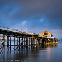 Buy canvas prints of Majestic Sunset on Mumbles Pier by Rick Bowden