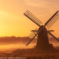 Buy canvas prints of Misty Morning at Herringfleet Mill by Rick Bowden