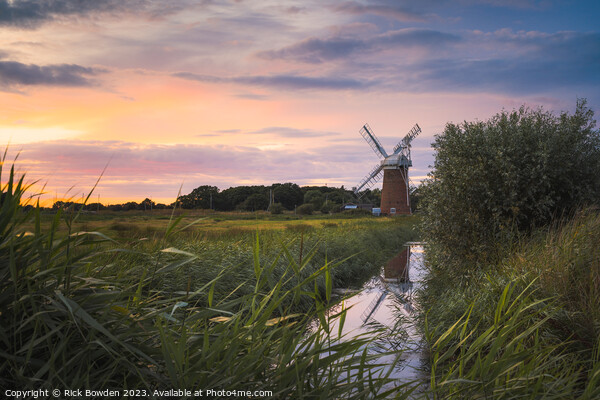 Enchanting Dusk at Horsey Mill Picture Board by Rick Bowden