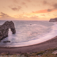 Buy canvas prints of Durdle Door Sunset by Rick Bowden