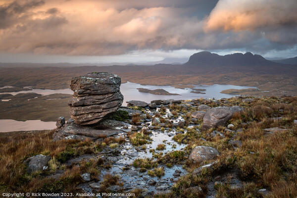 Suilven and the Aird of Coigach Picture Board by Rick Bowden