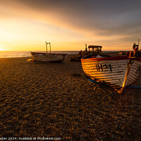 Buy canvas prints of Sunrise at Aldeburgh Beach by Rick Bowden