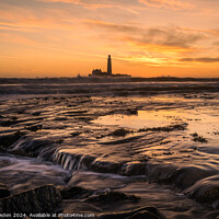 Buy canvas prints of St Mary's Lighthouse Sunrise by Rick Bowden