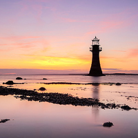 Buy canvas prints of The Last Light of Whiteford Point by Rick Bowden