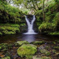 Buy canvas prints of Enchanting Fairbrook Clough Waterfall by Rick Bowden