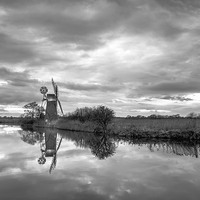 Buy canvas prints of Turf Fen Mill Reflections by Rick Bowden